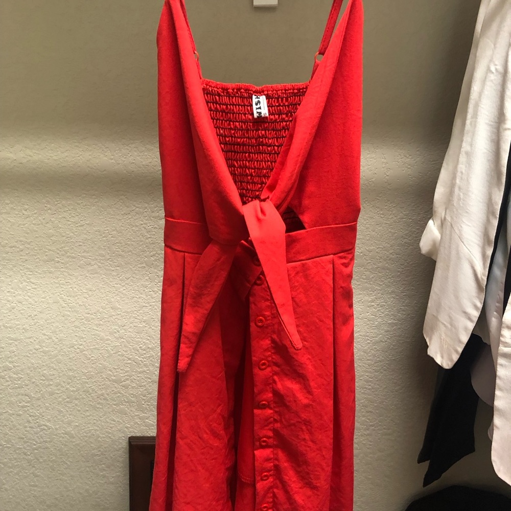 Adorable red summer midi dress